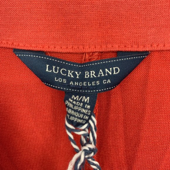 Lucky Brand Size M Orange V-Neck Blouse - Picture 2 of 5